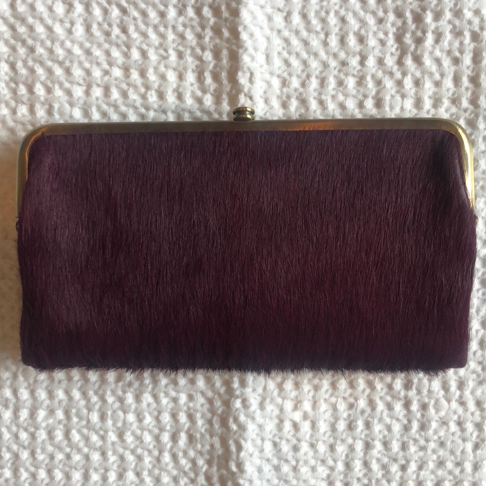 Genuine leather calf hair & calfskin HOBO wallet